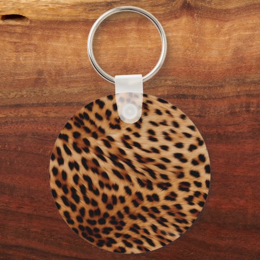 Cream Brown Leopard Print Sleutelhanger (Achterkant)