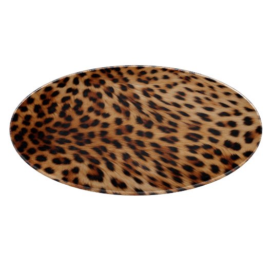 Cream Brown Leopard Print Snijplank (Hoek)