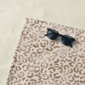 Cream Brown Leopard Print        Strandlaken (In situ)
