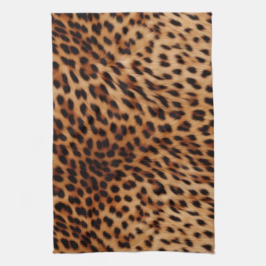 Cream Brown Leopard Print Theedoek (Verticaal)
