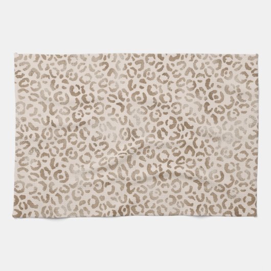 Cream Brown Leopard Print        Theedoek (Horizontaal)