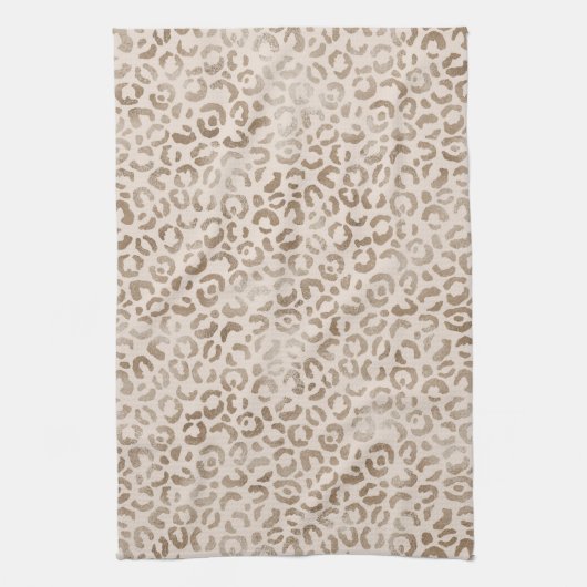 Cream Brown Leopard Print        Theedoek (Verticaal)