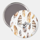 Cream Brown Native Feathers Magneet (Voorkant / Achterkant)