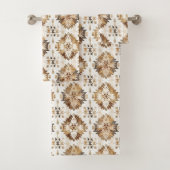 Cream Brown Native Tribal Bad Handdoek (Insitu)
