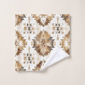 Cream Brown Native Tribal Bad Handdoek (Wasdoekje)