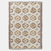 Cream Brown Native Tribal Deken (Voorkant Verticaal)