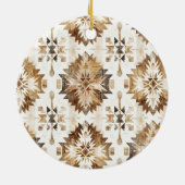 Cream Brown Native Tribal Feathers Christmas Keramisch Ornament (Achterkant)