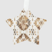 Cream Brown Native Tribal Feathers Christmas Ornament (achterkant)
