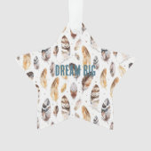 Cream Brown Native Tribal Feathers Christmas Ornament (voorkant)