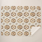 Cream Brown Native Tribal Sherpa Deken (Voorkant (horizontaal))