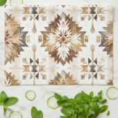 Cream Brown Native Tribal Theedoek (Gevouwen)