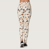 Cream Brown Peach Coffee Beans Hearts  Leggings (Achterkant)