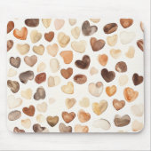 Cream Brown Peach Coffee Beans Hearts Muismat (Voorkant)