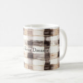 Cream Brown Plaid Stripes   Koffiemok (Voorkant rechts)