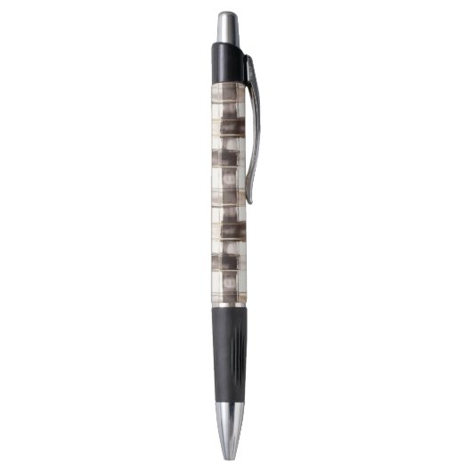 Cream Brown Plaid Stripes   Pen (Achterkant (Verticaal))
