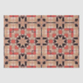 Cream Brown Red Cool Geometric Mosaic Patroon Tissuepapier (Voorkant)