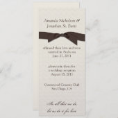 Cream Brown Ribbon Post Wedding Celebration Kaart (Voorkant / Achterkant)