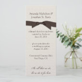 Cream Brown Ribbon Post Wedding Celebration Kaart (Staand voorkant)