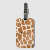Cream Brown Safari Giraffe Animal Print Bagagelabel (Voorkant (verticaal))