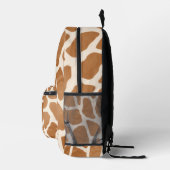Cream Brown Safari Giraffe Animal Print Bedrukte Rugzak (Rechts)