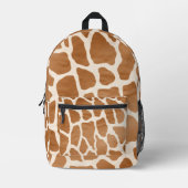 Cream Brown Safari Giraffe Animal Print Bedrukte Rugzak (Voorkant)