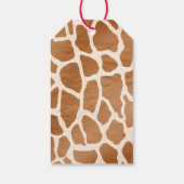 Cream Brown Safari Giraffe Animal Print Cadeaulabel (Achterkant)