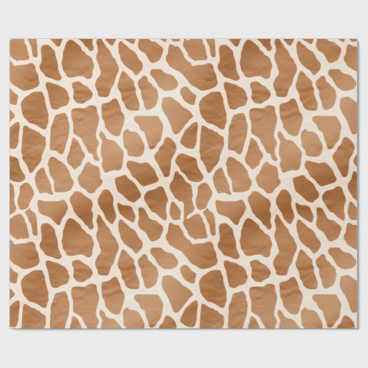 Cream Brown Safari Giraffe Animal Print Cadeaupapier (Vlak)