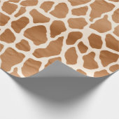 Cream Brown Safari Giraffe Animal Print Cadeaupapier (Hoek)