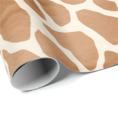 Cream Brown Safari Giraffe Animal Print Cadeaupapier (Rol Hoek)