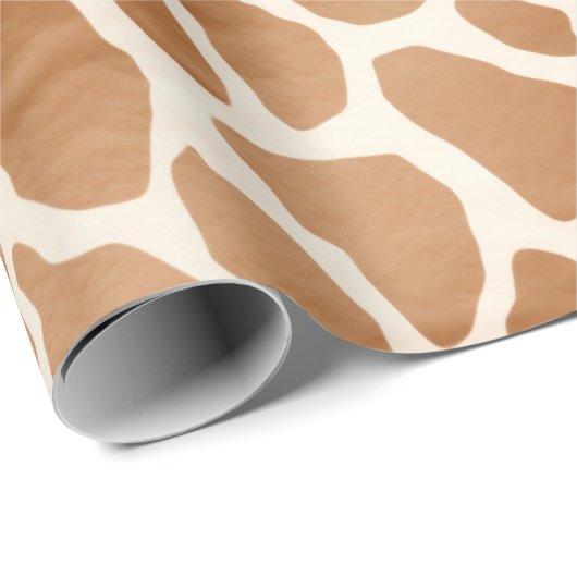 Cream Brown Safari Giraffe Animal Print Cadeaupapier (Rol Hoek)