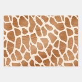 Cream Brown Safari Giraffe Animal Print Inpakpapier Vel (Voorkant 3)