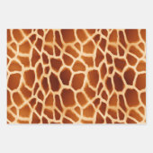Cream Brown Safari Giraffe Animal Print Inpakpapier Vel (Voorkant 2)