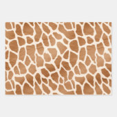 Cream Brown Safari Giraffe Animal Print Inpakpapier Vel (Voorkant)