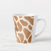 Cream Brown Safari Giraffe Animal Print Latte Mok (Rechts)
