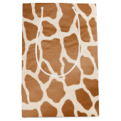 Cream Brown Safari Giraffe Animal Print Medium Cadeauzakje (Voorkant)