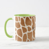Cream Brown Safari Giraffe Animal Print Mok (Links)