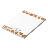 Cream Brown Safari Giraffe Animal Print Notitieblok (Linkerzijde)