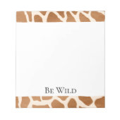 Cream Brown Safari Giraffe Animal Print Notitieblok (Voorkant)
