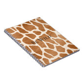Cream Brown Safari Giraffe Animal Print Notitieboek (Rechterzijde)