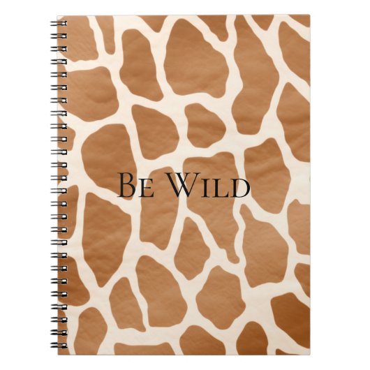 Cream Brown Safari Giraffe Animal Print Notitieboek (Voorkant)