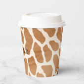 Cream Brown Safari Giraffe Animal Print Papieren Bekers (Links)