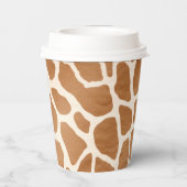 Cream Brown Safari Giraffe Animal Print Papieren Bekers (Achterkant)