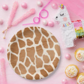 Cream Brown Safari Giraffe Animal Print Papieren Bordje (Feest)