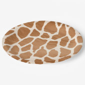 Cream Brown Safari Giraffe Animal Print Papieren Bordje (Gekanteld)