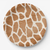 Cream Brown Safari Giraffe Animal Print Papieren Bordje (Voorkant)