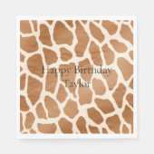 Cream Brown Safari Giraffe Animal Print Servet (Voorkant)