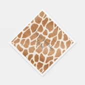 Cream Brown Safari Giraffe Animal Print Servet (Hoek)