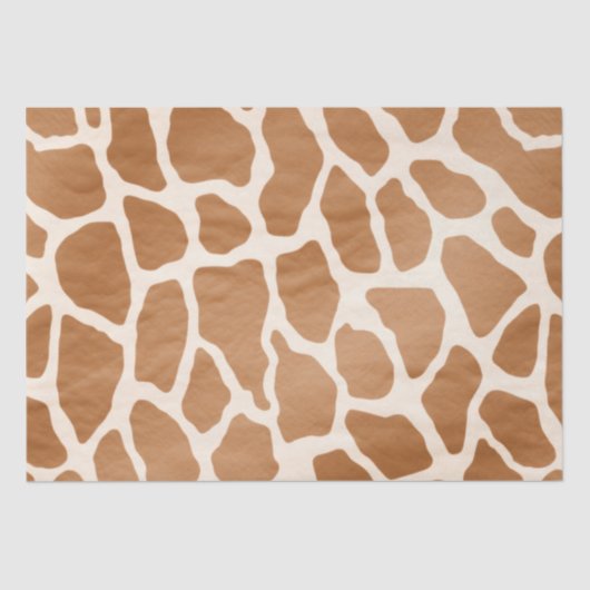 Cream Brown Safari Giraffe Animal Print Tissuepapier (Voorkant)