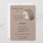 Cream Brown Schattigee Hedgehog Animal Birthday Kaart (Voorkant)