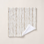 Cream Brown Stripes Bad Handdoek (Wasdoekje)